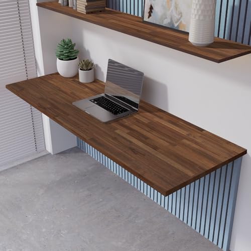 Solid Wood Table Top, Dark Walnut Stained Acacia Desktop, 1in. Thick Q27862