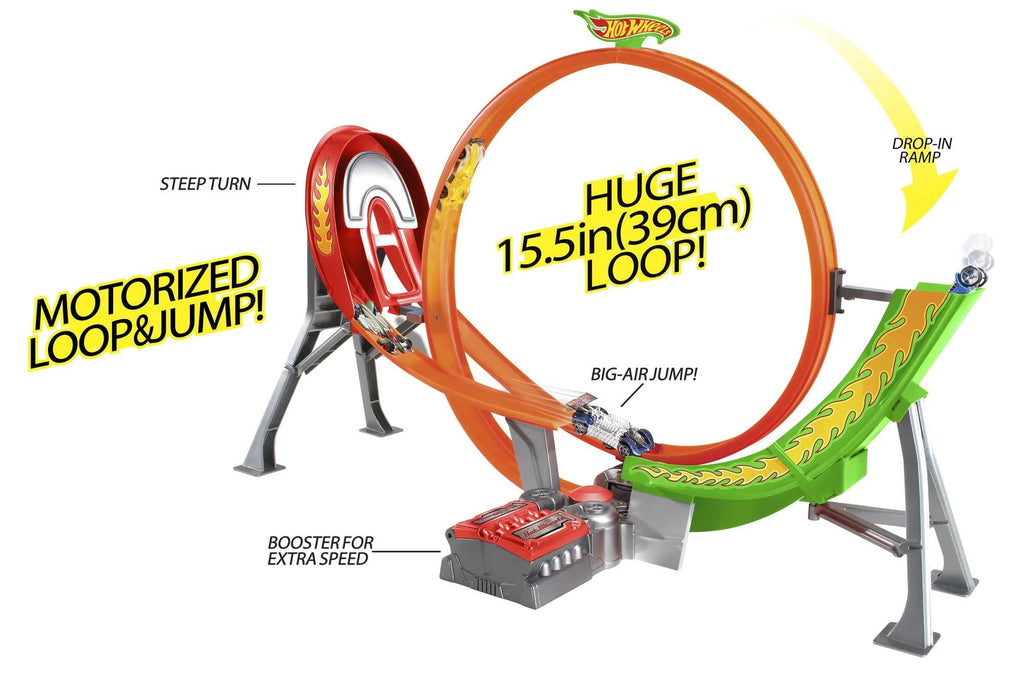 Hot Wheels Motorized Raceway Track Set with 5 Cars R346