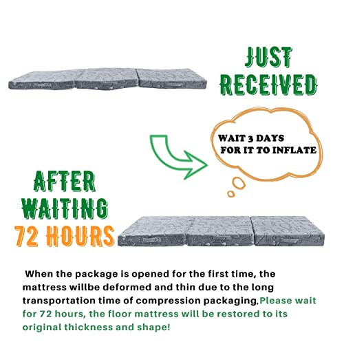 Foldable Floor Mattress, Trifold Futon, 63x26 Inch R679544