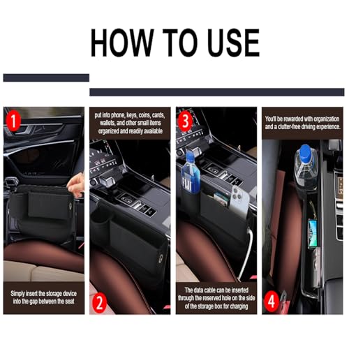 Car Leather Cup Holder Gap Bag Seat Gap Storage Box Organizer Q605