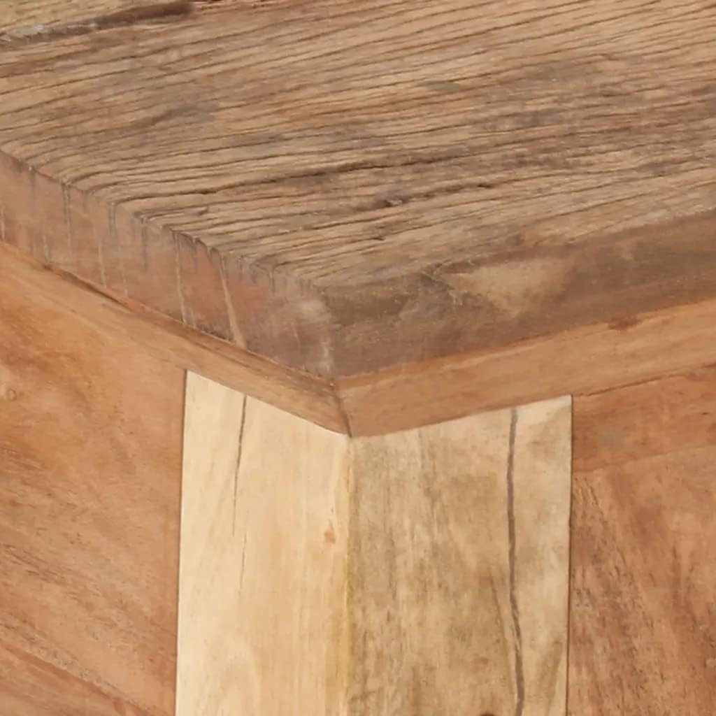 Rectangular Console Table with Solid Acacia Wood and Reclaimed Wood - Rustic Brown Hall Table with 2 Drawers - 35.6"x11.8"x29.5" C57257