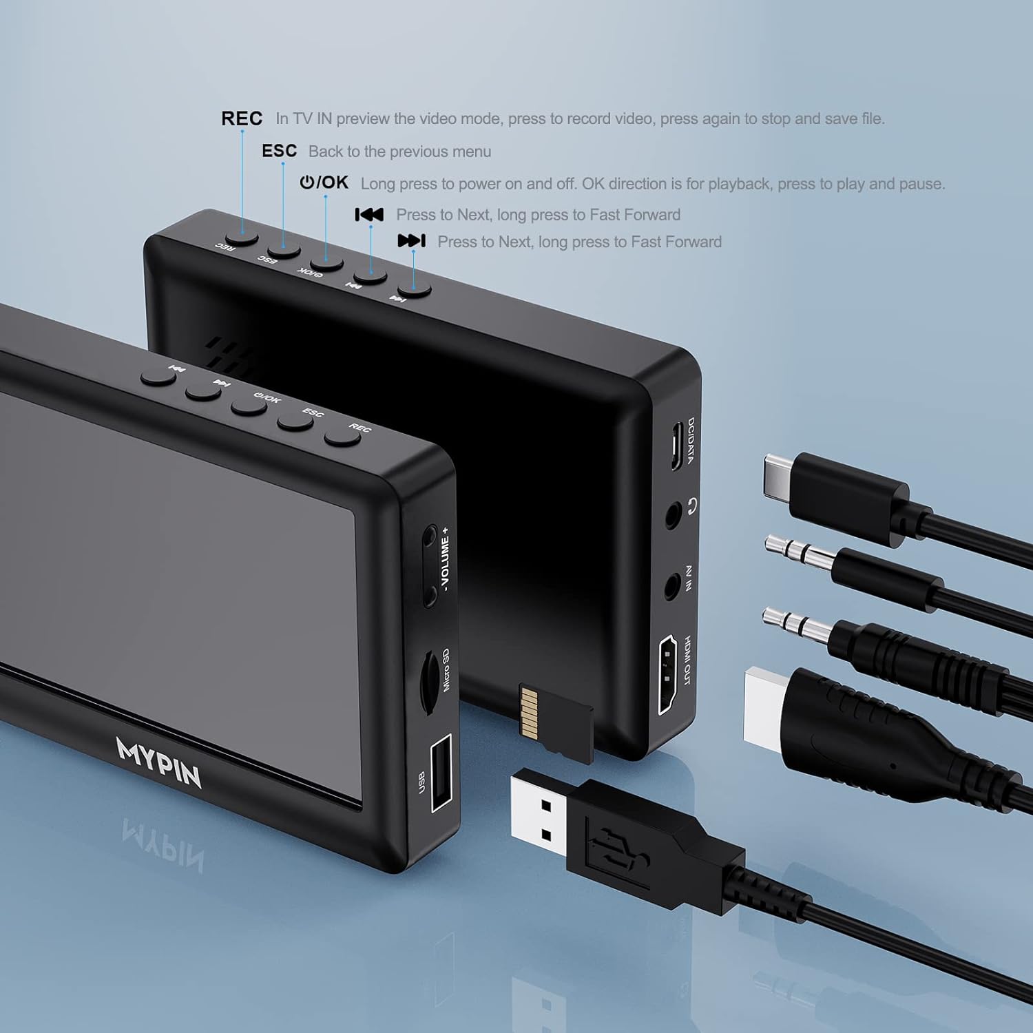 4.3" Analog Video to Digital Converter with Built-in Stereo N3788