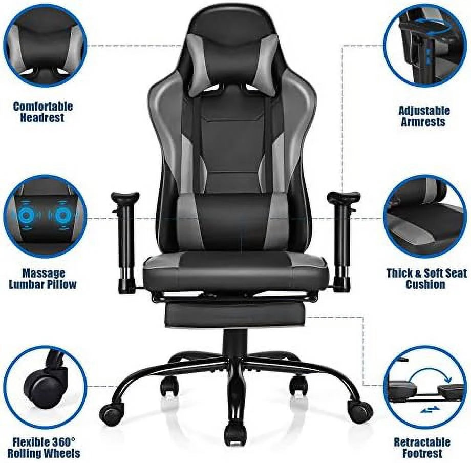 High Back Swivel Ergonomic Gaming Chair (Black) B904063