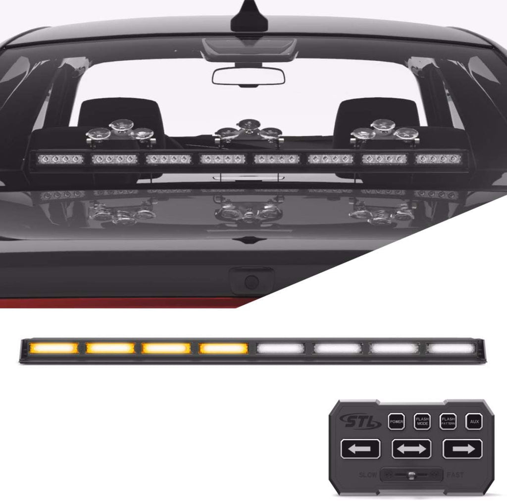 Amber 8 Head LED Traffic Advisor Strobe Light Bar L5375