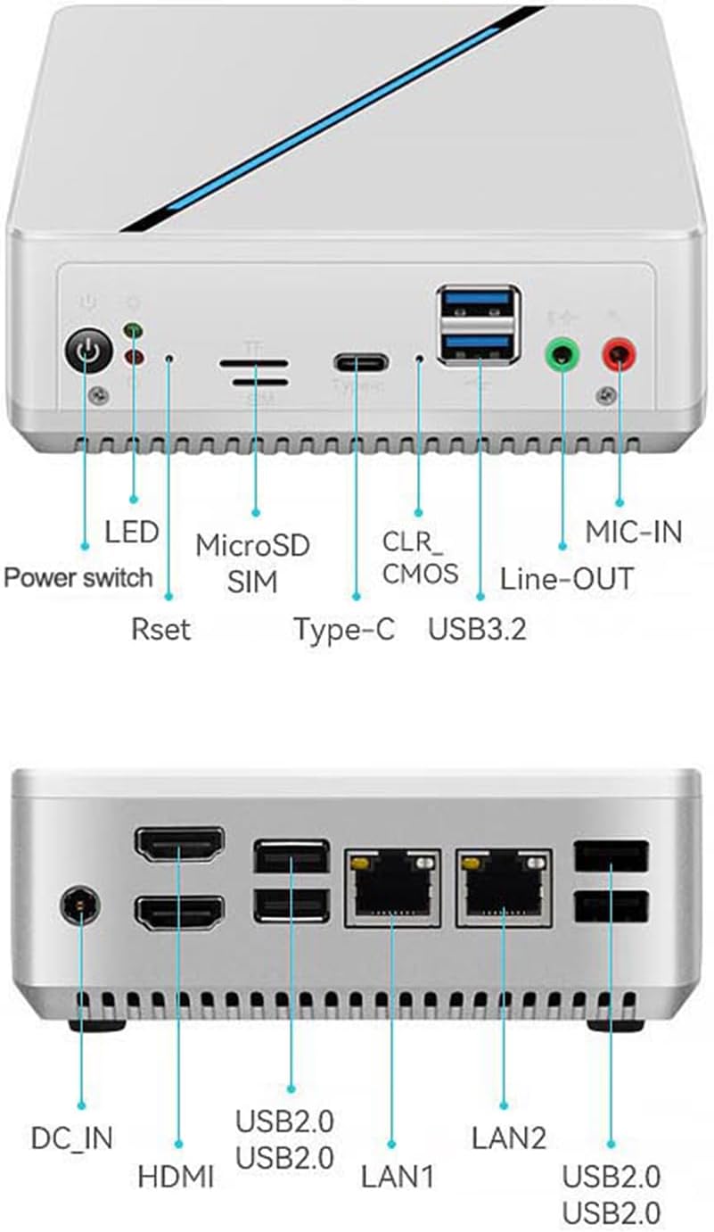Mini Desktop Intel 12th Gen N100 16GB DDR5 RAM 500GB SSD F10661