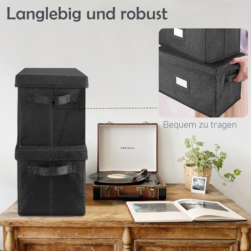 Grey Vinyl Record Storage Box with Lid X410