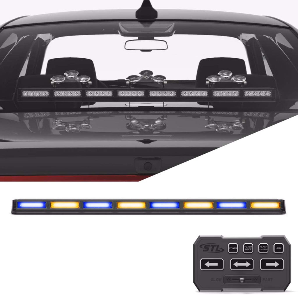 Amber 8 Head LED Traffic Advisor Strobe Light Bar L5375