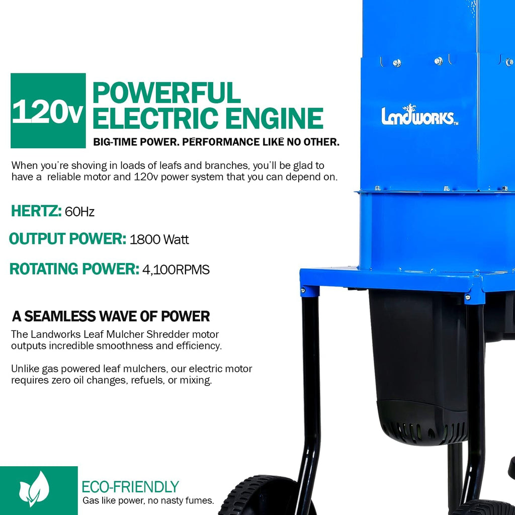Electric Leaf Mulcher Shredder 120V AC 11" Cutting Blade I4955