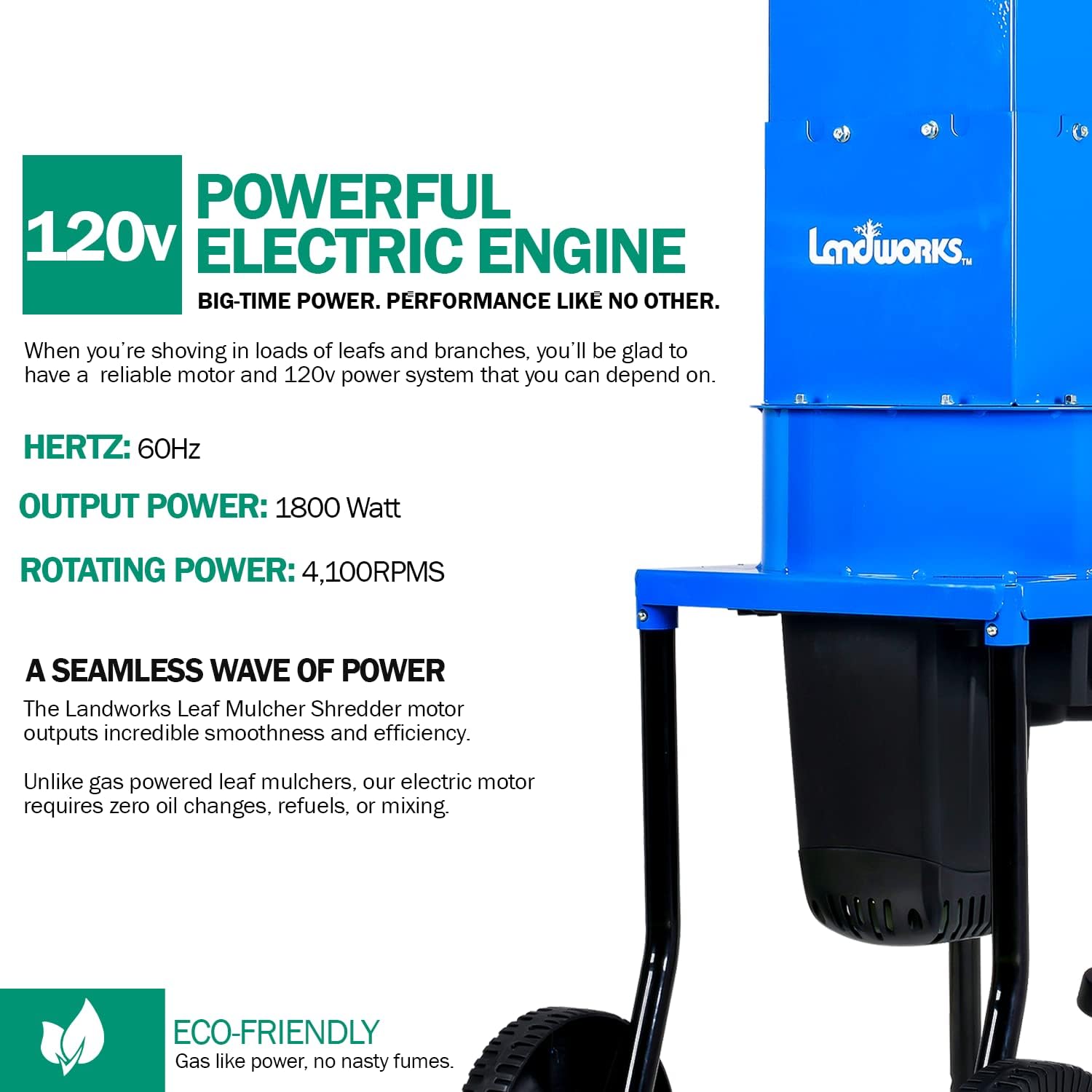 Electric Leaf Mulcher Shredder 120V AC 11" Cutting Blade I4955