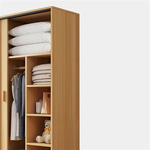 Solid Wood Wardrobe Closet Armoire Sliding Door Storage Cabinet 63" L x 18" W x 71" H V6546