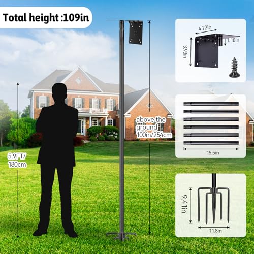 1 Pack 109 Inch Heavy Duty Bird Feeder Pole I46080
