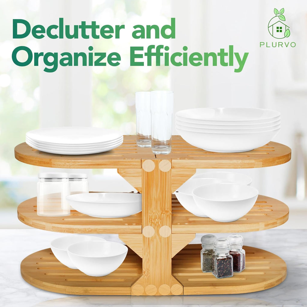 6-Tier Bamboo Plate Organizer S320147