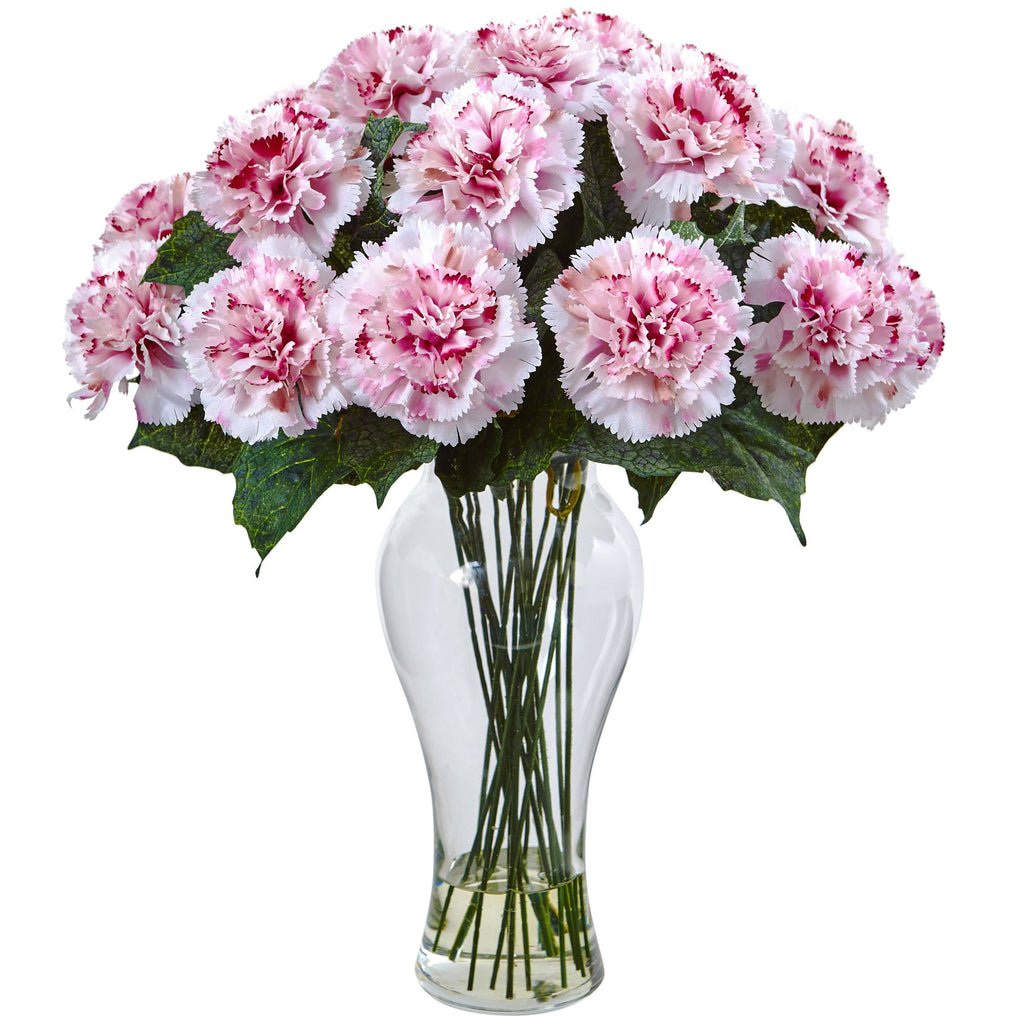 Orange Carnation Arrangement with Vase L54952