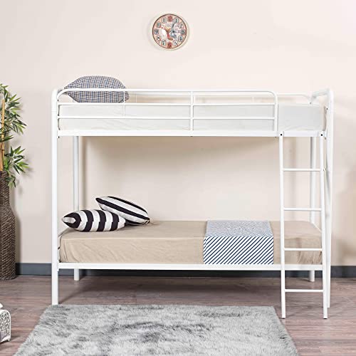 Twin Over Twin Metal Bunk Bed in Black E237
