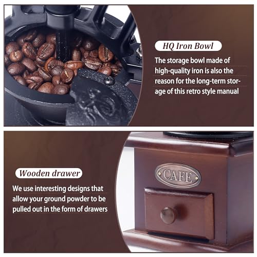 Vintage Wooden Manual Coffee Bean Grinder Z915516
