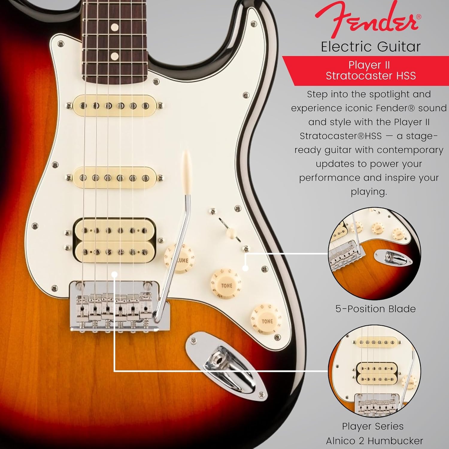 3-Color Sunburst Rosewood Fingerboard Electric Guitar Y5096