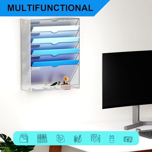 Black 10 Tier Wall Mounted File Organizer H189