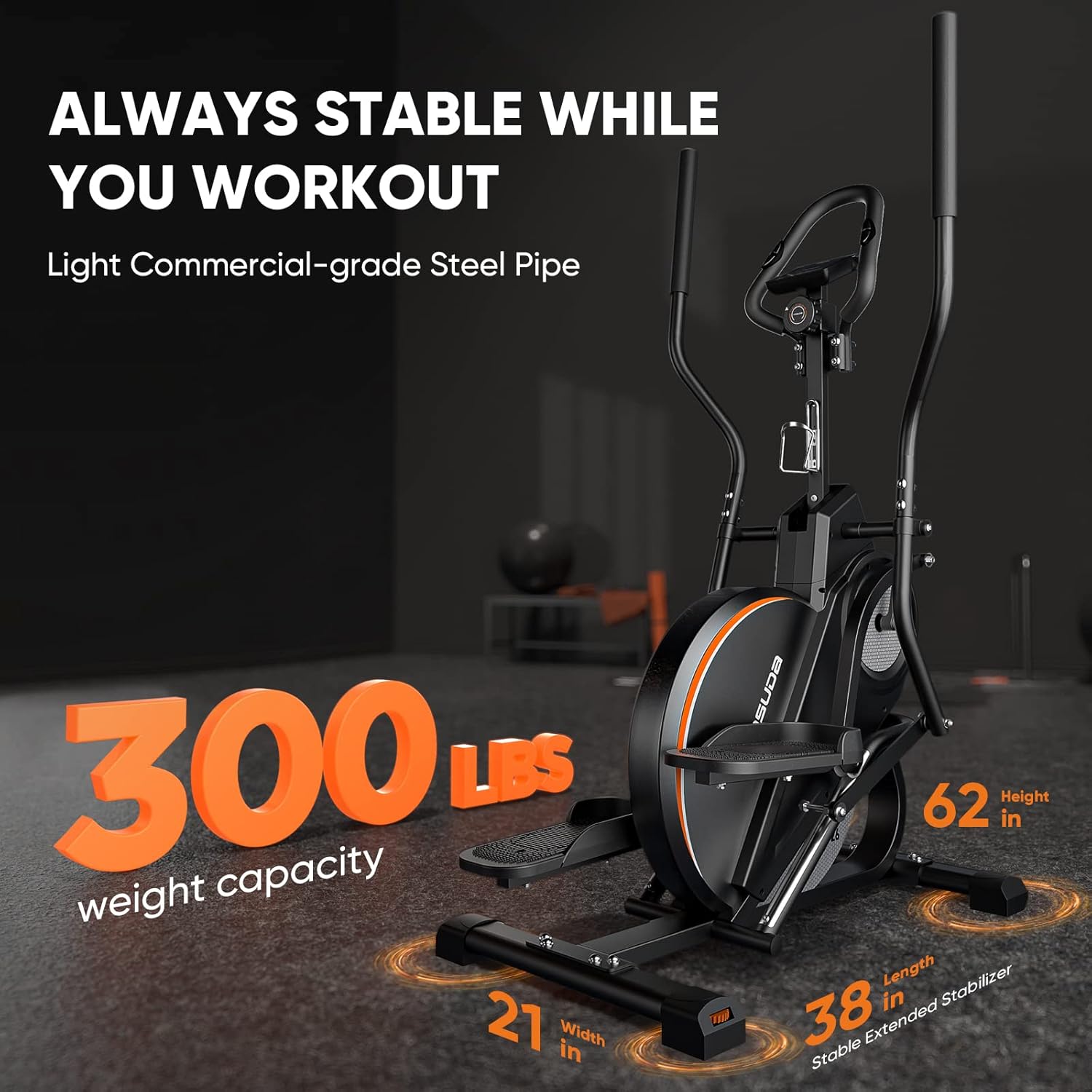 3-in-1 Elliptical Machine Stair Stepper Trainer with 16 Resistance J6503