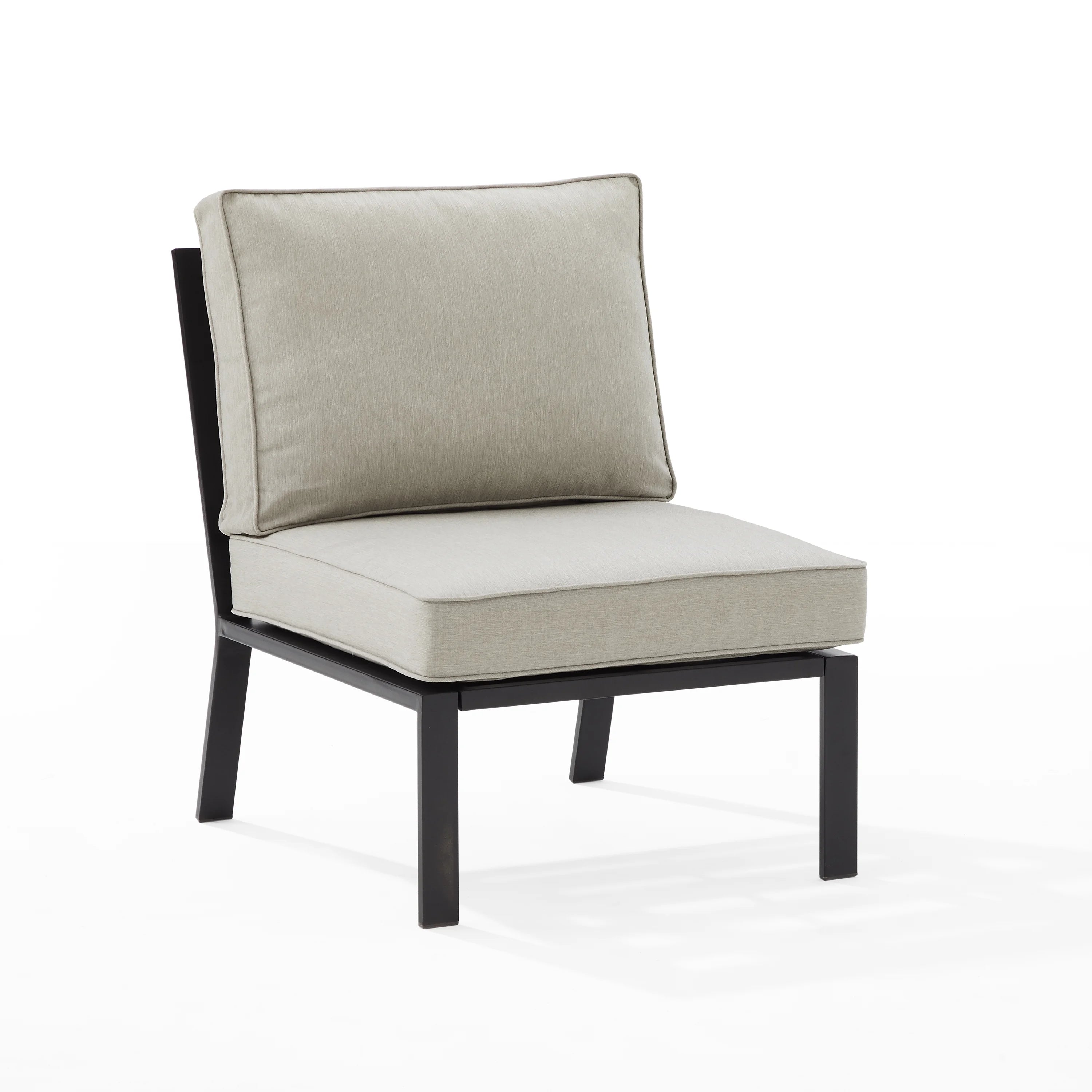 Outdoor Metal Sectional Center Chair Taupe Matte Black D93873