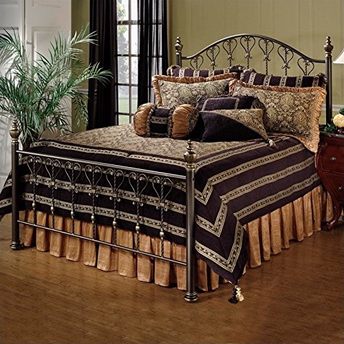 Queen Bronze Bed Set with Rails M7363