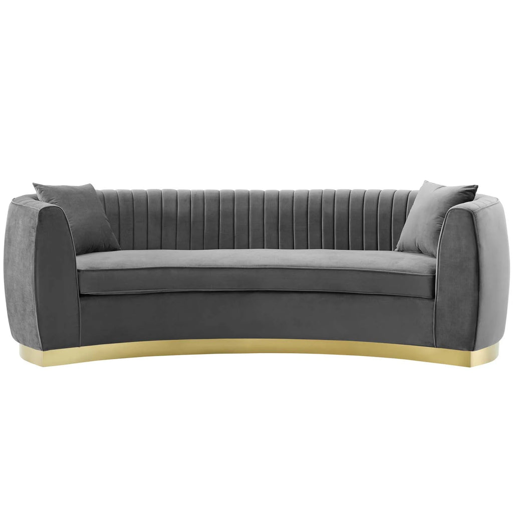 Grey Velvet Sofa D7403