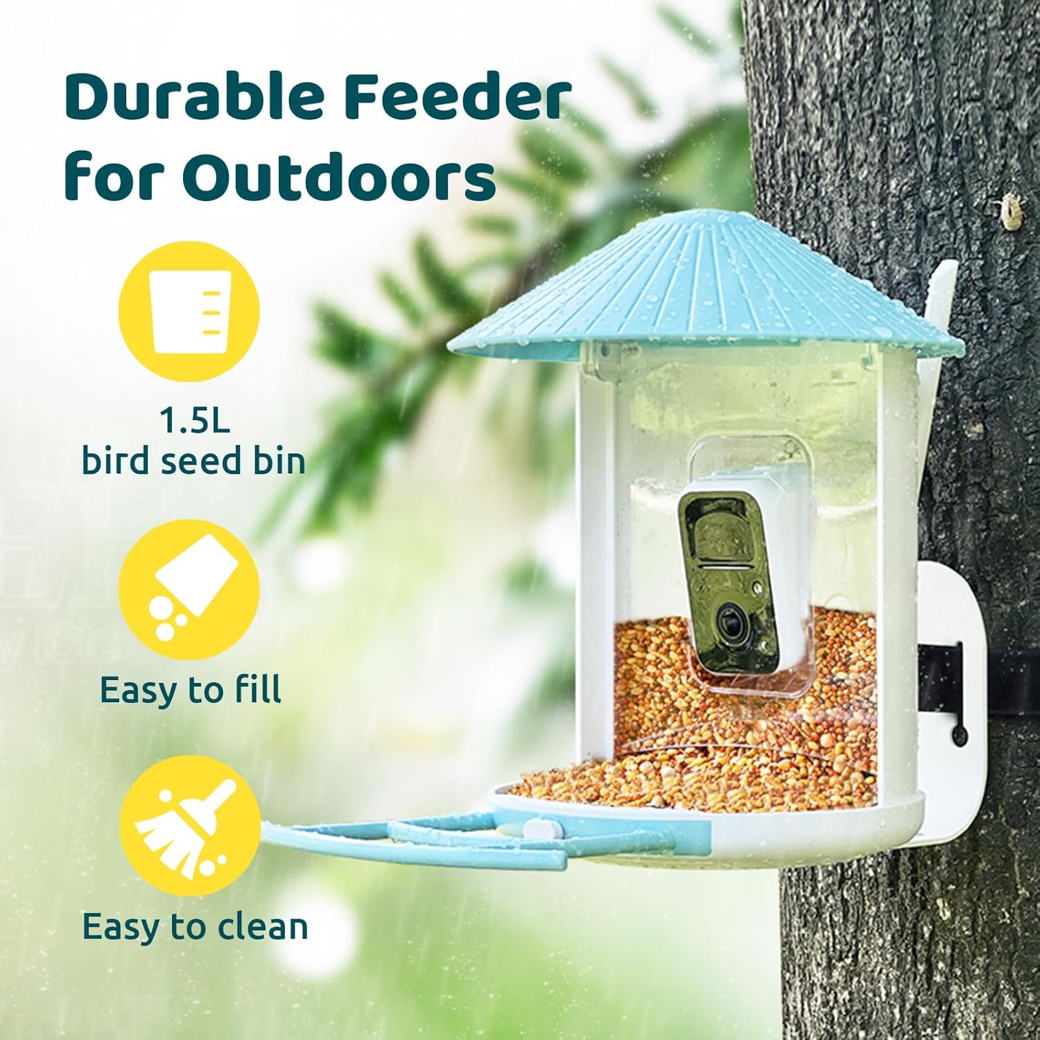 Smart Bird Feeder with Camera and Solar Panel F17636