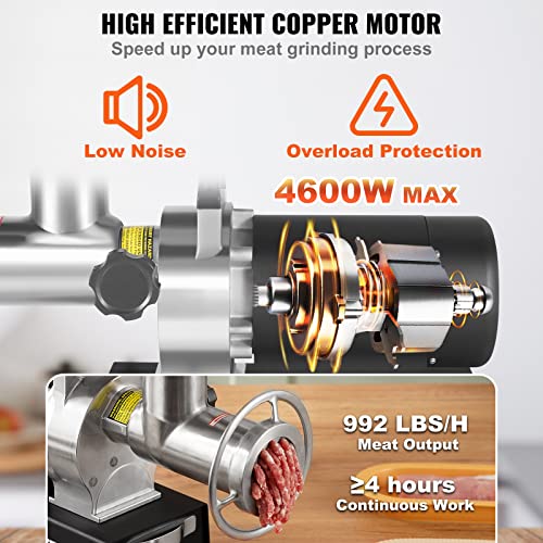 1100W Electric Meat Grinder with 2 Blade, 3 Grinding Plates J396