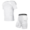 Men's Padded Compression Shirt and Pants Training Vest Sleeveless T-Shirt and Short Set Protective Gear E293000