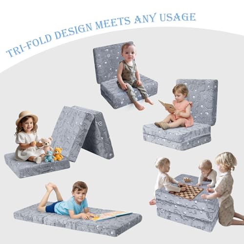 Foldable Floor Mattress, Trifold Futon, 63x26 Inch R679544