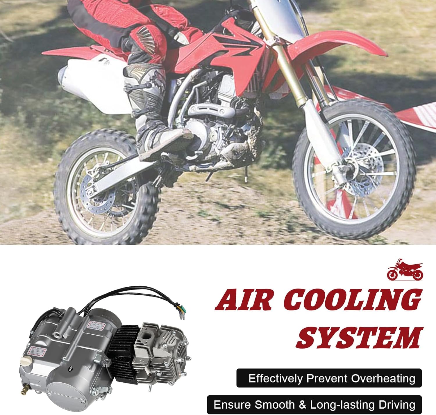 4-Stroke 125cc Manual Start Single Cylinder Manual Clutch Dirt Bike Engine Motor N620