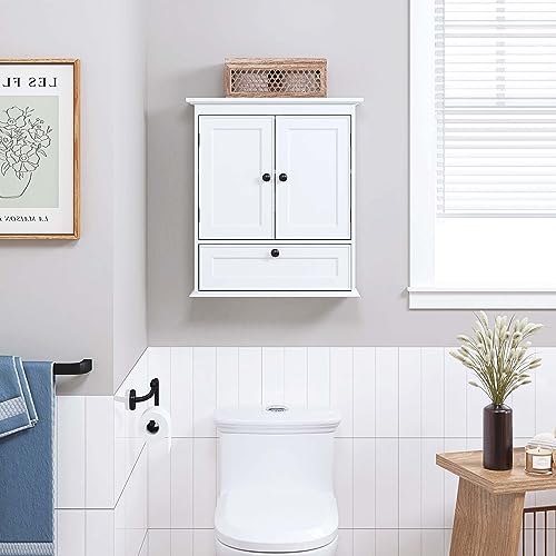 White Wall Mounted Bathroom Storage Cabinet L33526