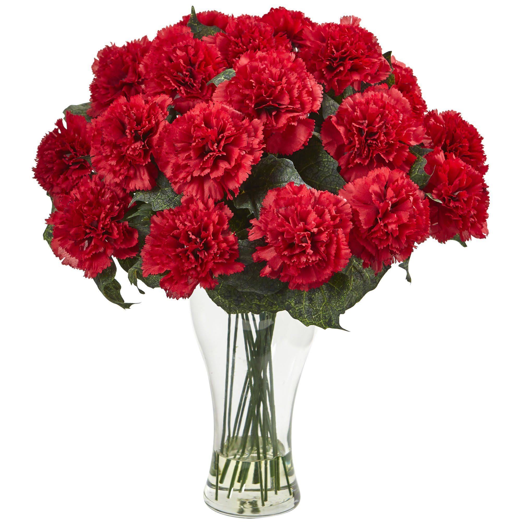 Orange Carnation Arrangement with Vase L54952