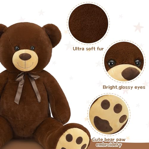 6ft Stuffed Teddy Bear with Red Heart S1468