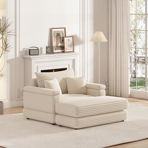 86.6 Inch Corduroy 3 Seater Sectional Sofa with Ottoman K27694