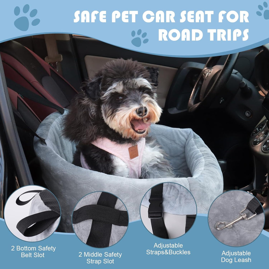 Washable Dog Booster Car Seat with Memory Foam Cushion Q9941