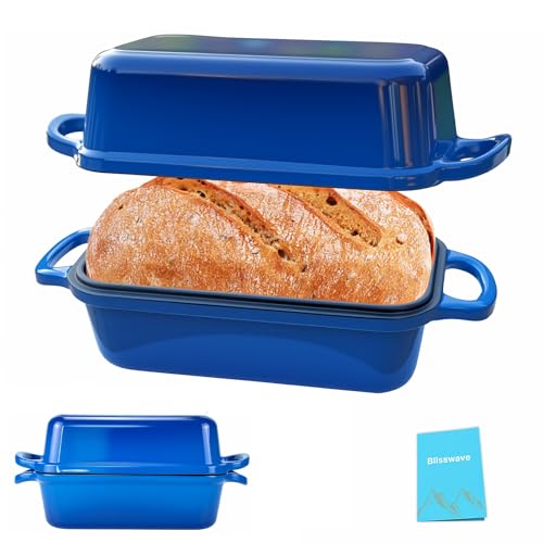 2 Piece Enameled Cast Iron Bread Pan with Lid (Lake blue) L6315