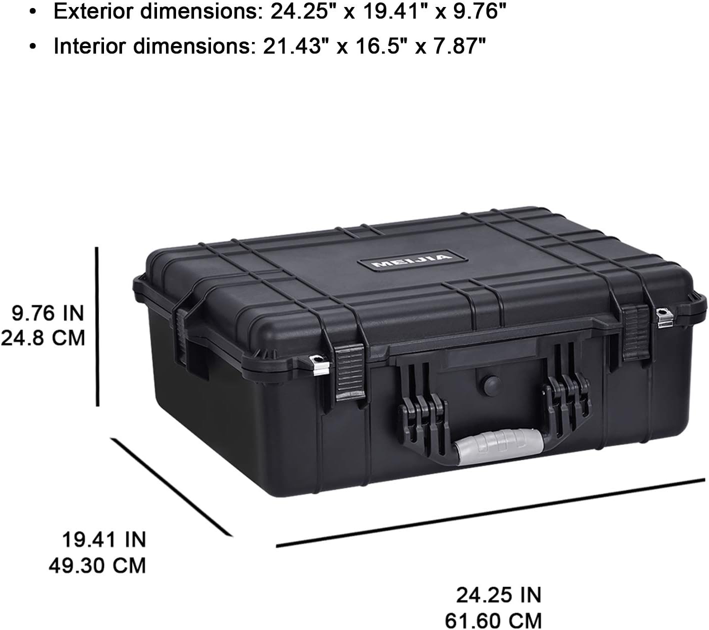 Portable Waterproof Hard Case with Customizable Fit Foam Insert, Black W3343