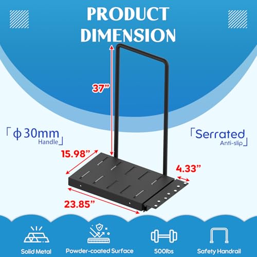 Black Metal Dock Boarding Platform with Safety Handrail M42782