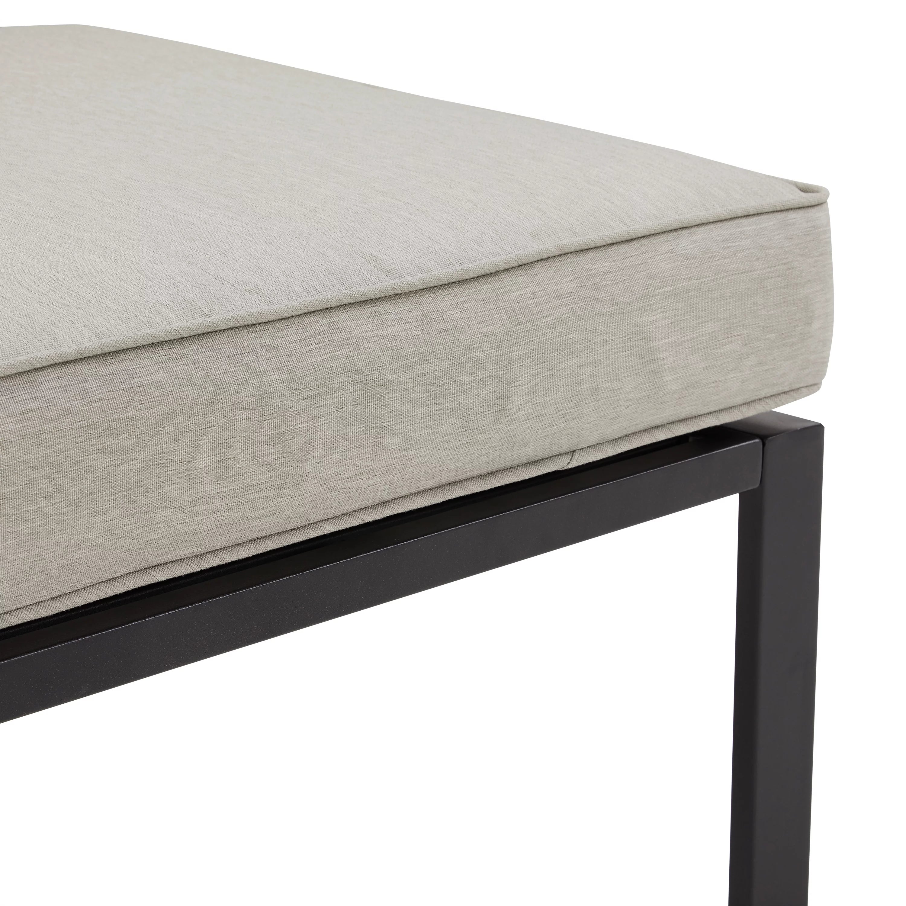 Outdoor Metal Sectional Center Chair Taupe Matte Black D93873