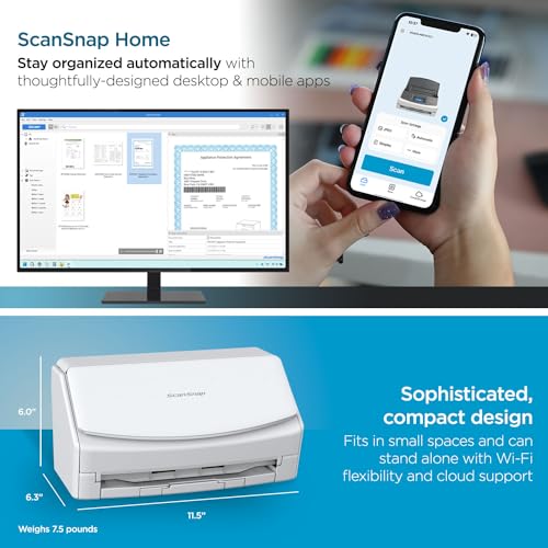 Black Wireless Document Scanner with Auto Document Feeder Y7885