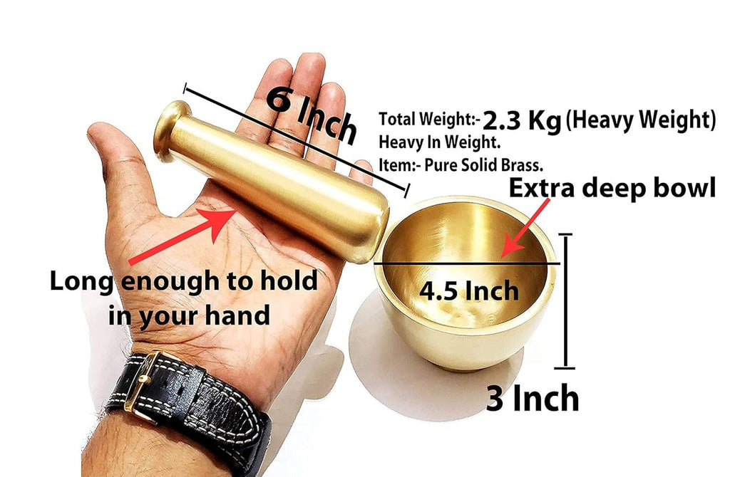 Brass Mortar Pestle Set, 4.5 Inches J60658