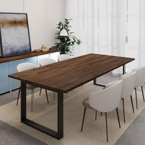 Solid Wood Table Top, Dark Walnut Stained Acacia Desktop, 1in. Thick Q27862