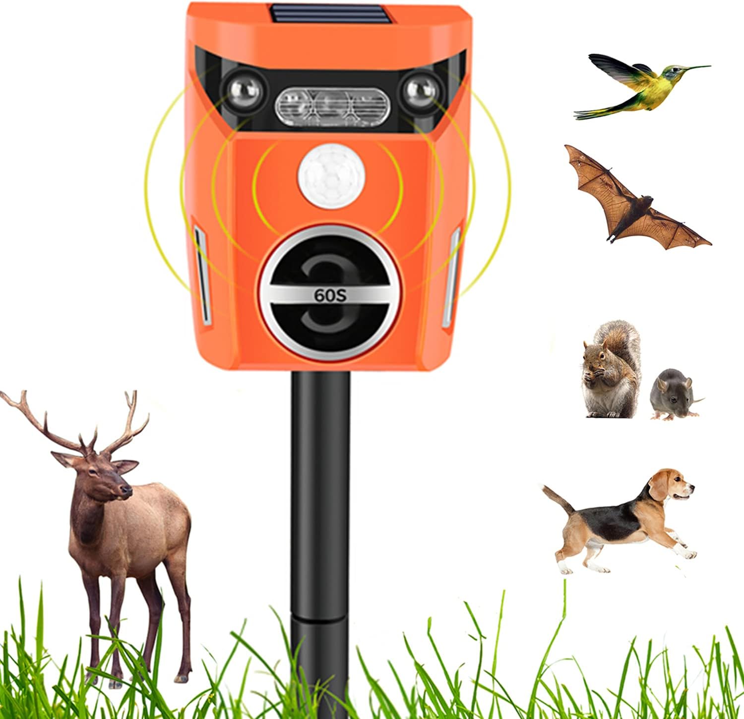 Ultrasonic Outdoor Animal Repeller with Motion Sensor, 1600sq.ft Coverage L91685