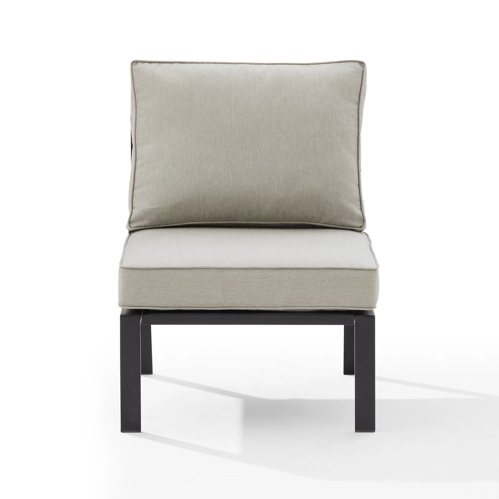 Outdoor Metal Sectional Center Chair Taupe Matte Black D93873
