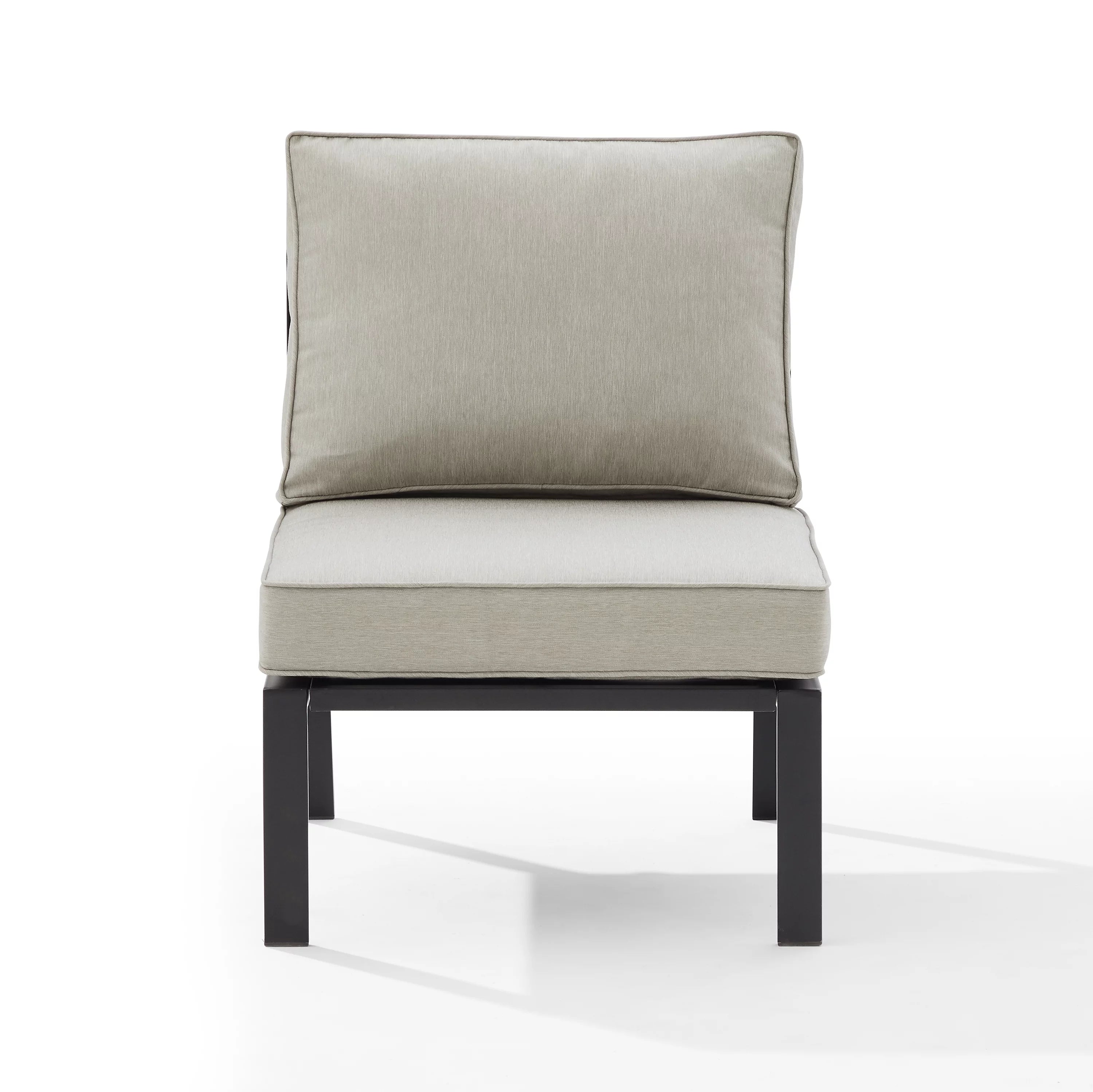 Outdoor Metal Sectional Center Chair Taupe Matte Black D93873