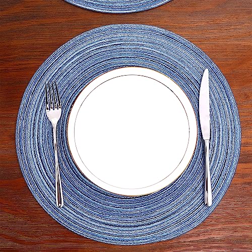 Glitter Gold Round Braided Placemats Set of 8 J35305