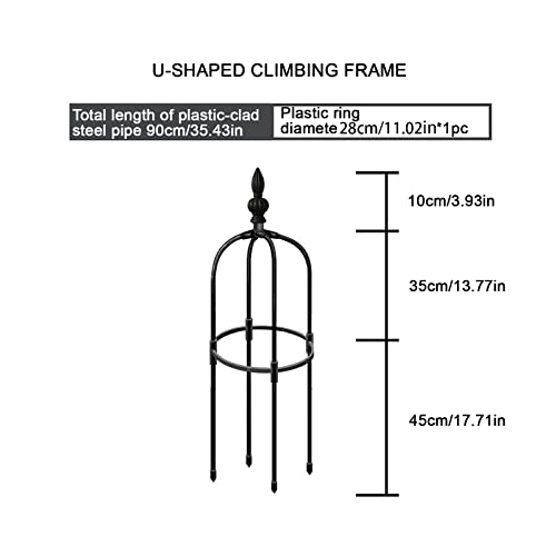 3ft Tall Metal Garden Obelisk Plant Support Climbing Frame Q901