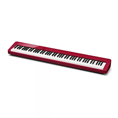 Red Digital Piano Bundle with Furniture Stand, Sustain Pedal, Bench, Instructional Book, DVD, Polishing Cloth X153