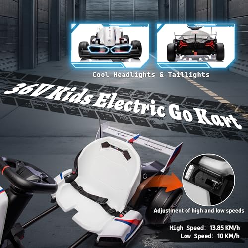 Black Electric Go Kart with Adjustable Seat W788147