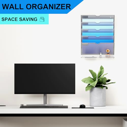Black 10 Tier Wall Mounted File Organizer H189